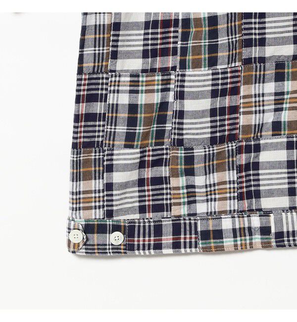 BEAMS PLUS「Cabana Boy-SHT Patchwork Madras Navy」|シャツ・ブラウス|
