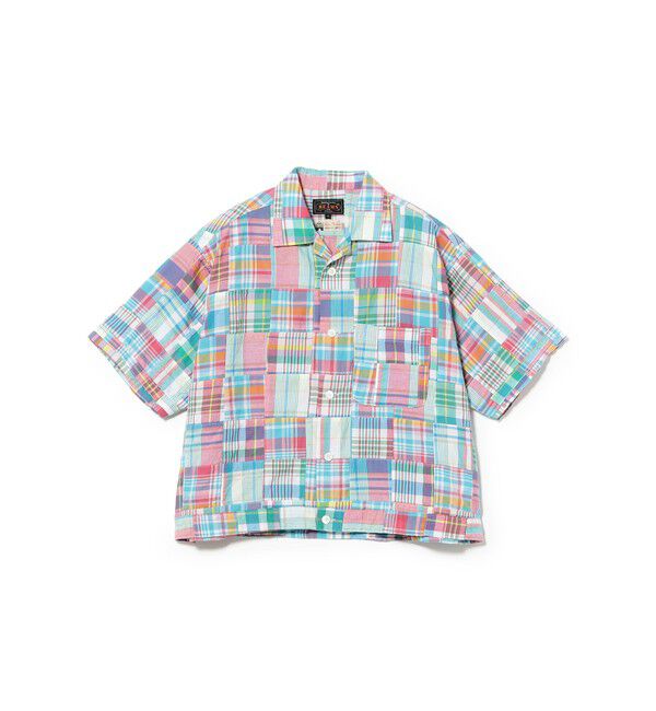 BEAMS PLUS「Cabana Boy-SHT Patchwork Madras Pink」|シャツ・ブラウス|