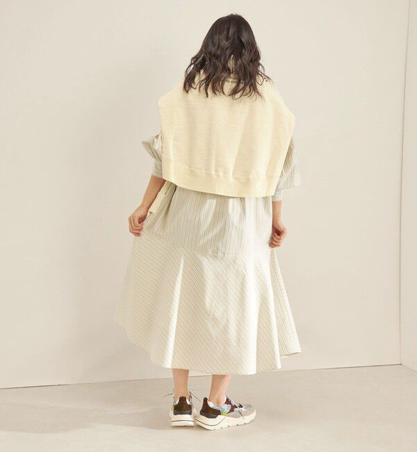 SHIPS for women「〈手洗い可能〉GIZA スーピマ 綿 切り替え バンドカラー ワンピース◇」|ワンピース|