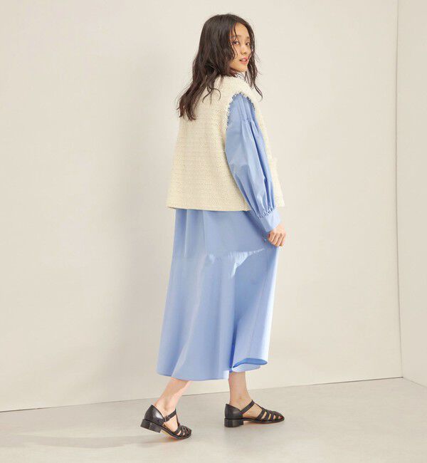 SHIPS for women「〈手洗い可能〉GIZA スーピマ 綿 切り替え バンドカラー ワンピース◇」|ワンピース|