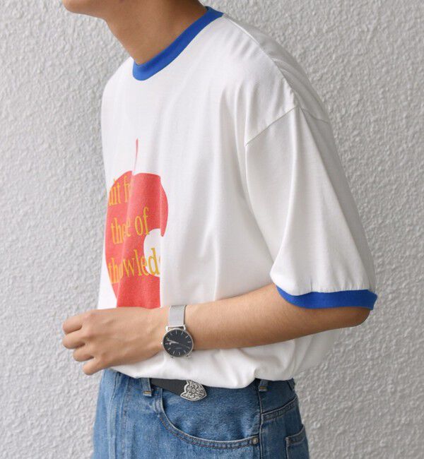SHIPS any「SCREEN STARS: レトロ プリント リンガー Tシャツ◇」|Tシャツ・カットソー|