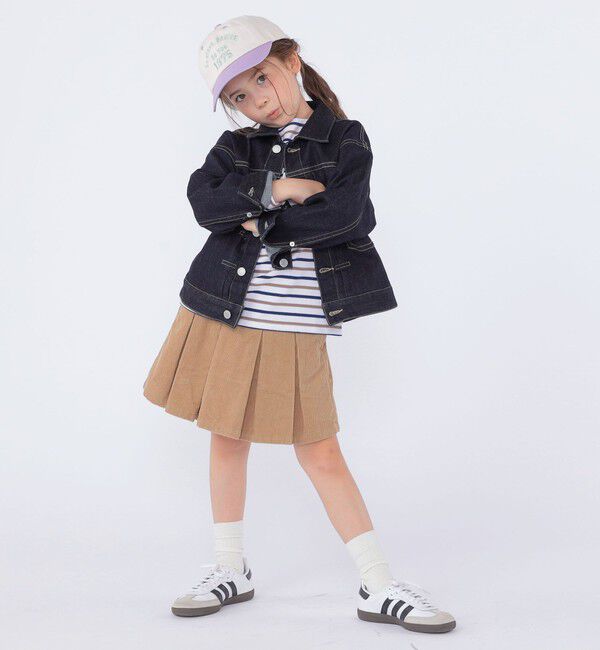 SHIPS KIDS「SHIPS KIDS:100～130cm/ボーダー フリル ロングスリーブ Tシャツ」|Tシャツ・カットソー|
