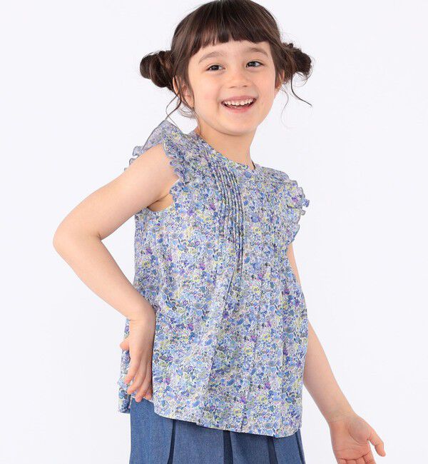 SHIPS KIDS「SHIPS KIDS:100～130cm / リバティ フリル ブラウス」|シャツ・ブラウス|
