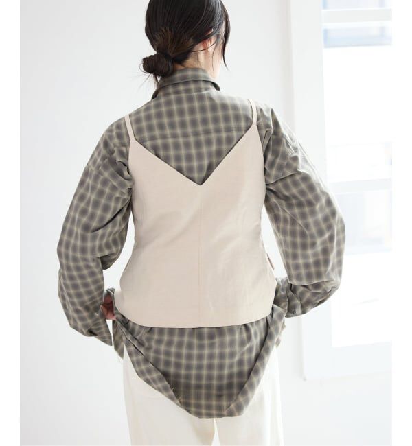 IENA「《セットアップ対応》ウォッシャブル リネン混シェイプジレ」|その他|