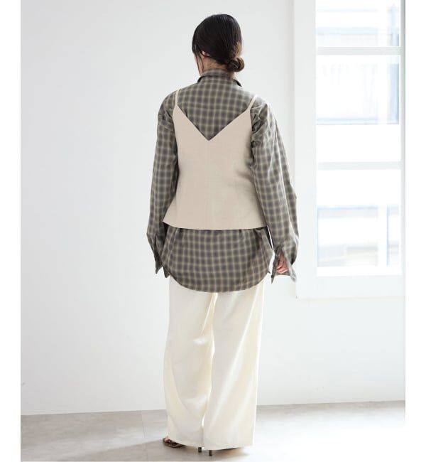 IENA「《セットアップ対応》ウォッシャブル リネン混シェイプジレ」|その他|