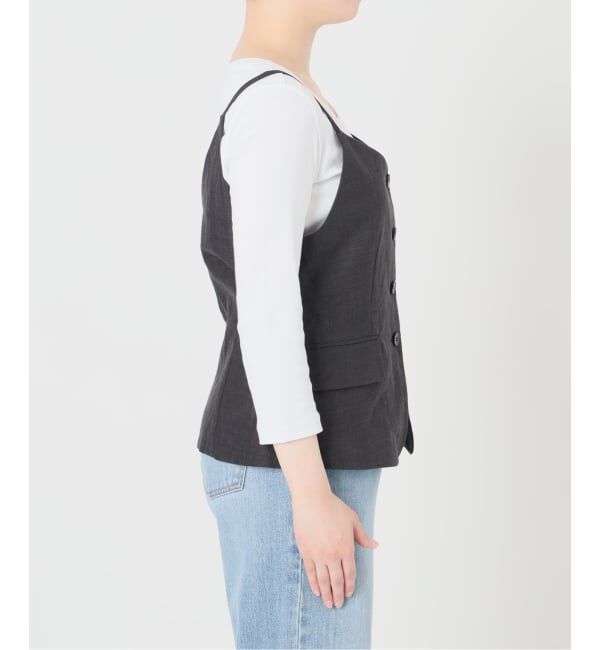 IENA「《セットアップ対応》ウォッシャブル リネン混シェイプジレ」|その他|