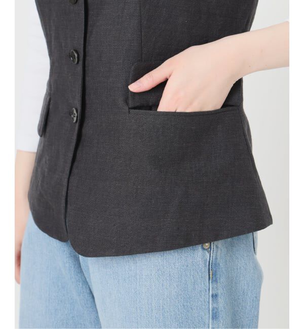 IENA「《セットアップ対応》ウォッシャブル リネン混シェイプジレ」|その他|