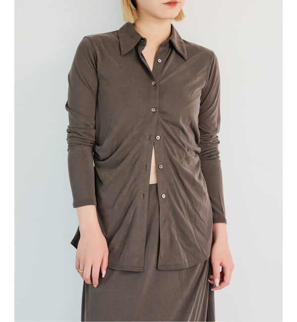 IENA LA BOUCLE「《予約》IENA LA BOUCLE フィブリルシャツカットソー」|シャツ・ブラウス|ブラウン C