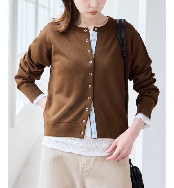 U by SPICK&SPAN「ウォッシャブルドットボタンニットカーディガン」|カーディガン|