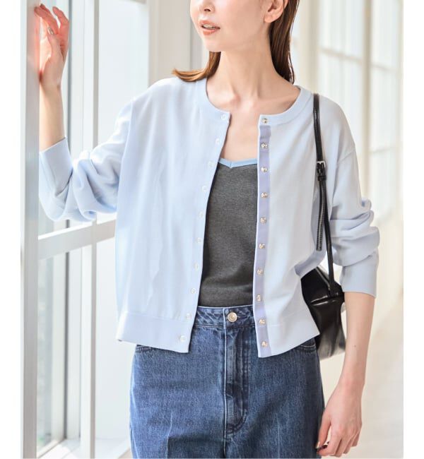 U by SPICK&SPAN「ウォッシャブルドットボタンニットカーディガン」|カーディガン|
