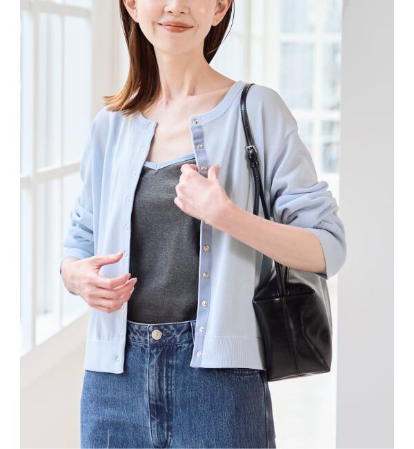 U by SPICK&SPAN「ウォッシャブルドットボタンニットカーディガン」|カーディガン|