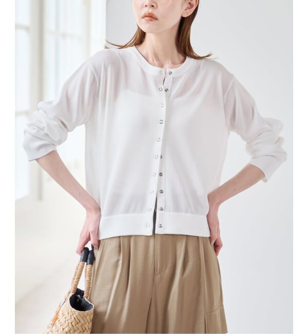 U by SPICK&SPAN「ウォッシャブルドットボタンニットカーディガン」|カーディガン|