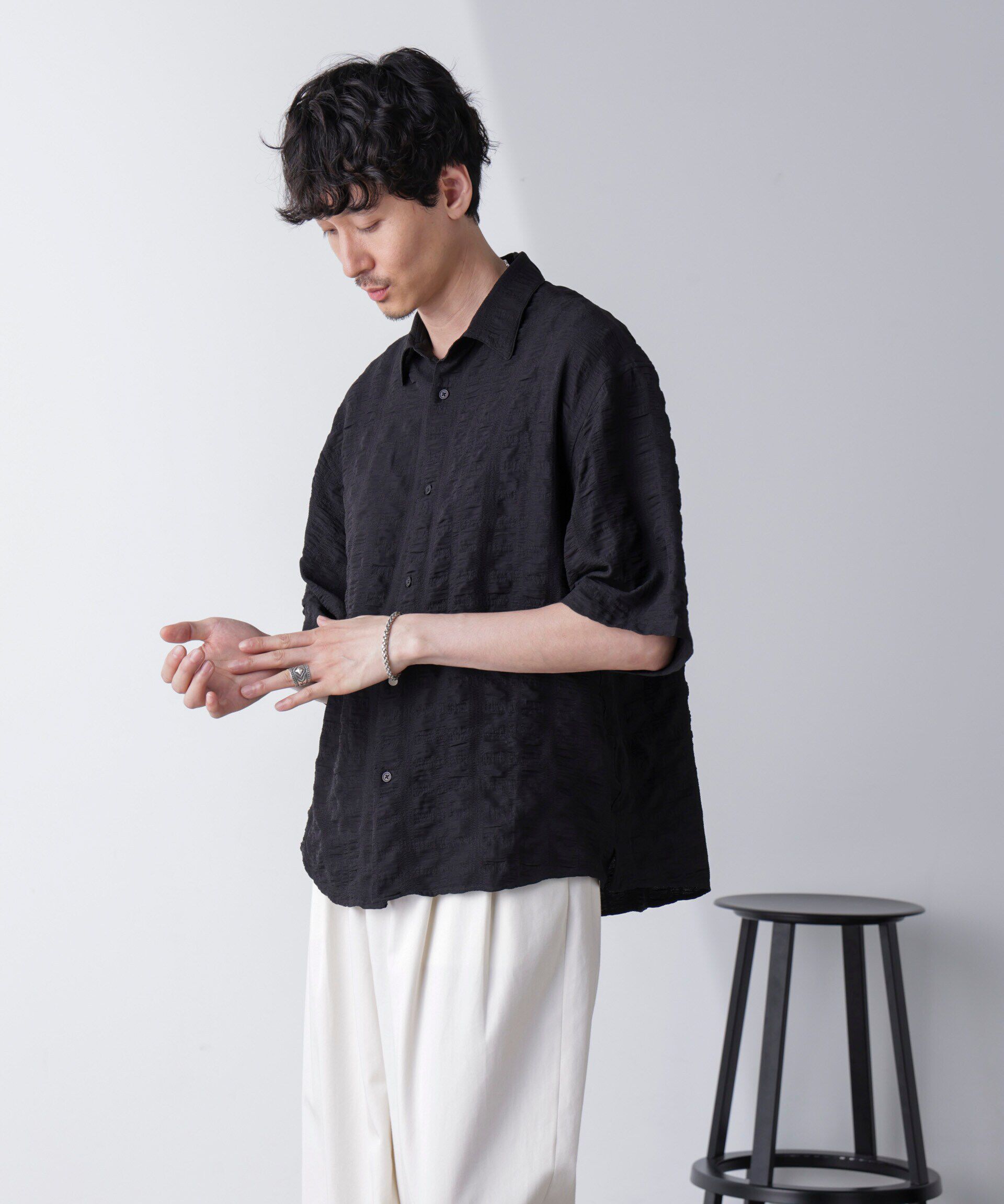 nano･universe「ドビーチェック リラックスシャツ 半袖」|シャツ・ブラウス|