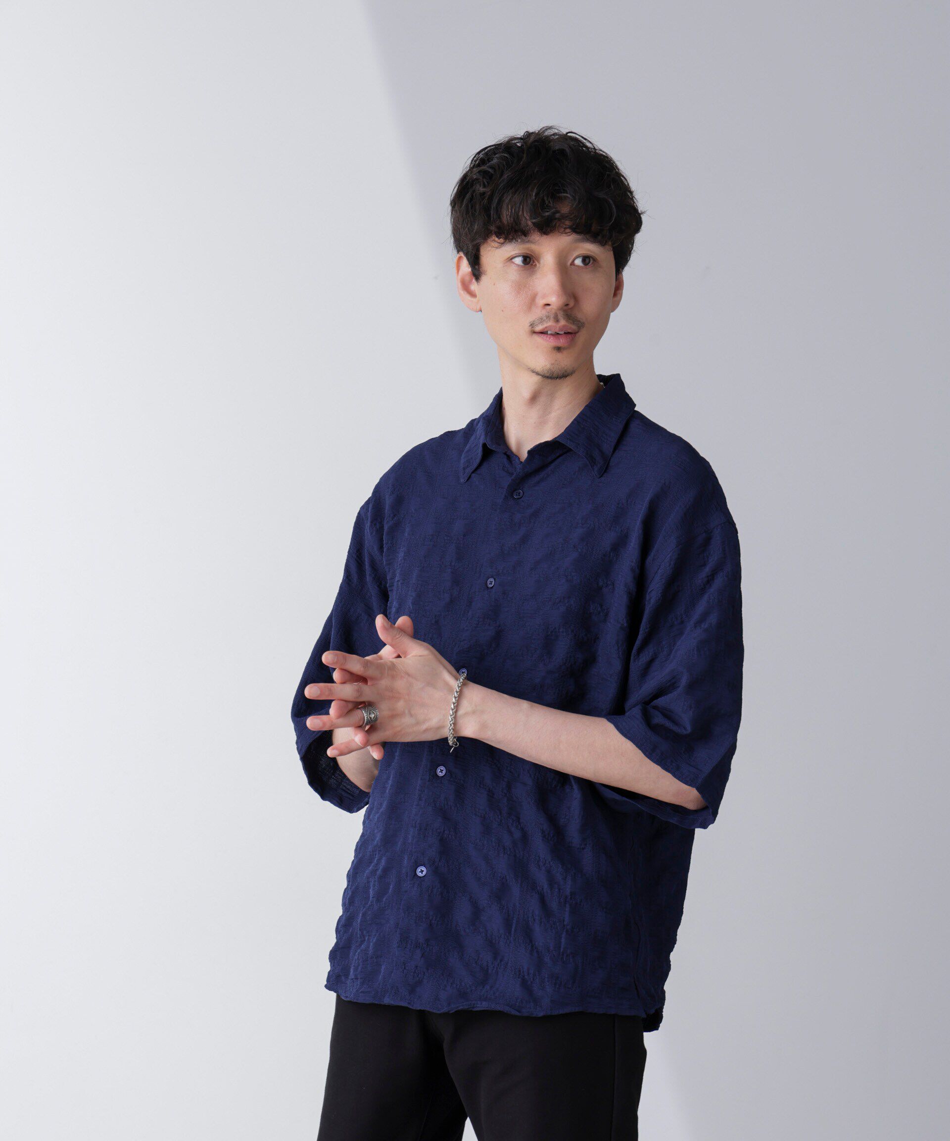 nano･universe「ドビーチェック リラックスシャツ 半袖」|シャツ・ブラウス|
