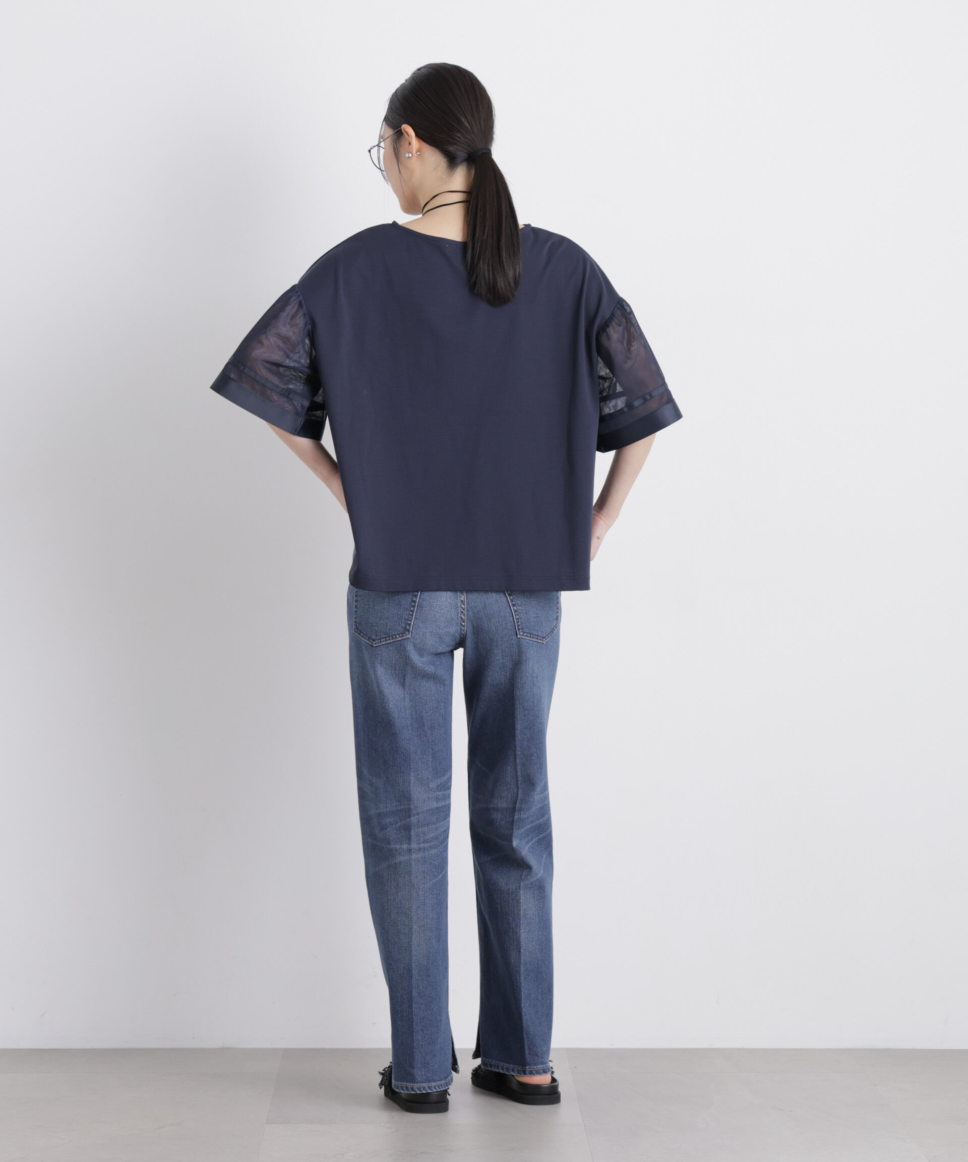 nano･universe「チュールスリーブスムースカットソー」|Tシャツ・カットソー|
