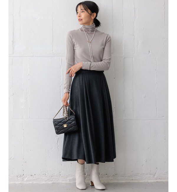 23区「【Oggi1月号/CLASSY.11月号掲載】スムージーコットン タートルネック ニット」|ニット・セーター|
