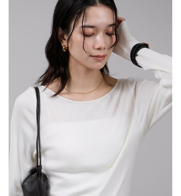 SALON adam et rope'「Hug Silkラウンドネックプルオーバー 2 / 新色追加」|Tシャツ・カットソー|