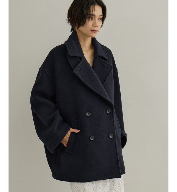 SALON adam et rope'「【WEB限定】FABRICA ダブルクロスPコート」|ピーコート|ネイビー(40)