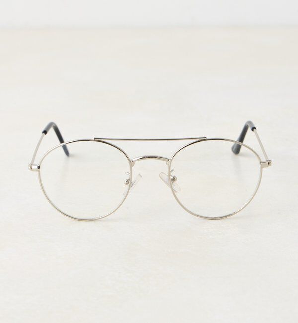  「【WHIMSIC/面長/逆三角形】ツーブリッジサングラス」|ピアス|シルバー