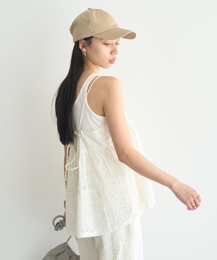 earth music&ecology「【セットアップ対応】【WEB・一部店舗限定】パッチワークレースキャミソール」|ベスト・ジレ|