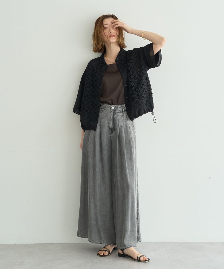 YECCA VECCA「バイオ加工ヴィンテージデニムワイドパンツ」|デニム|