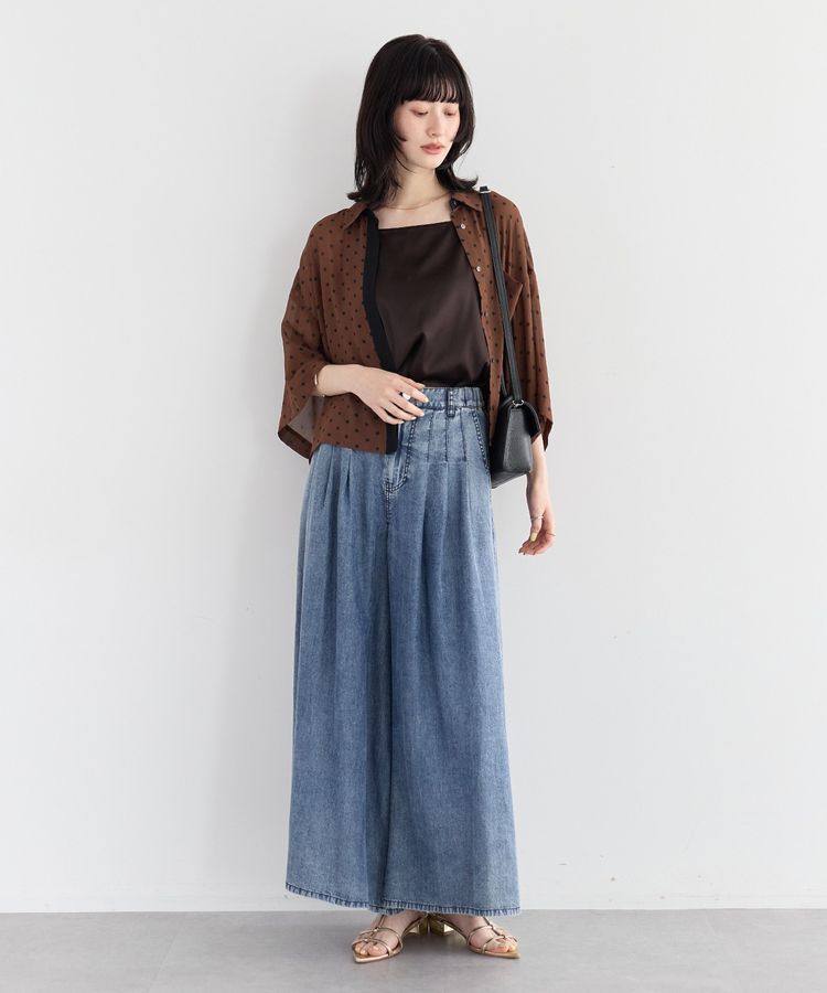 YECCA VECCA「バイオ加工ヴィンテージデニムワイドパンツ」|デニム|