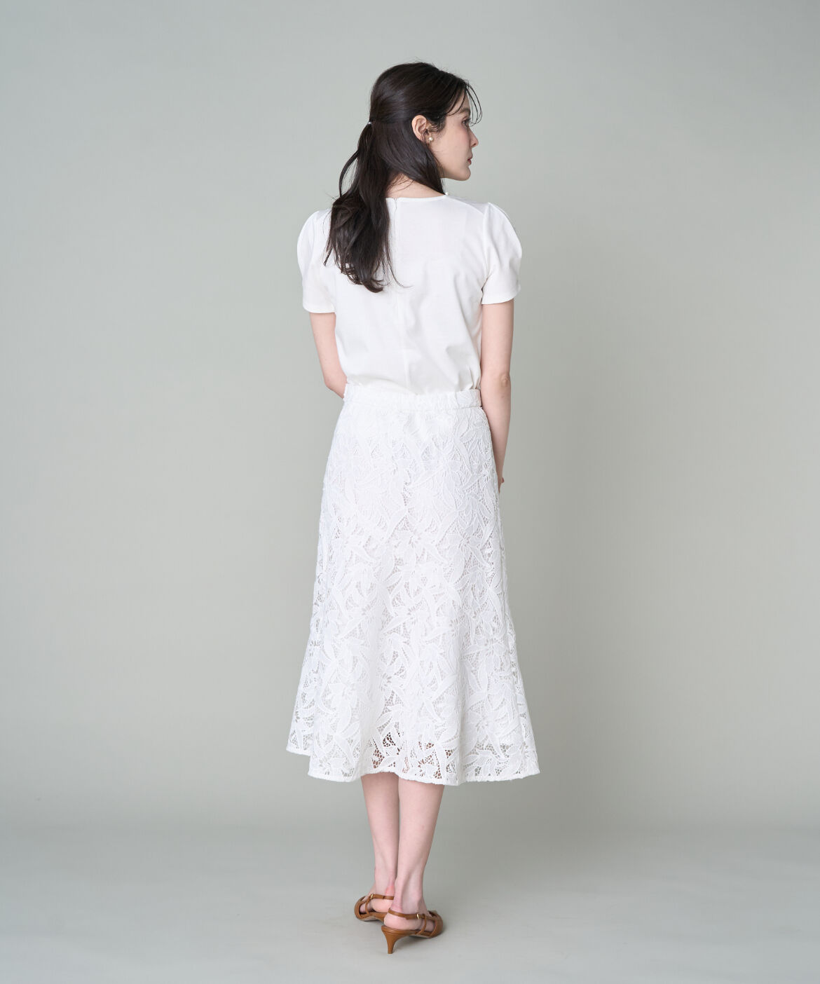 Maglie le cassetto「《プラスサイズ》フラワーレース柄スカート《M Maglie le cassetto》」|スカート|