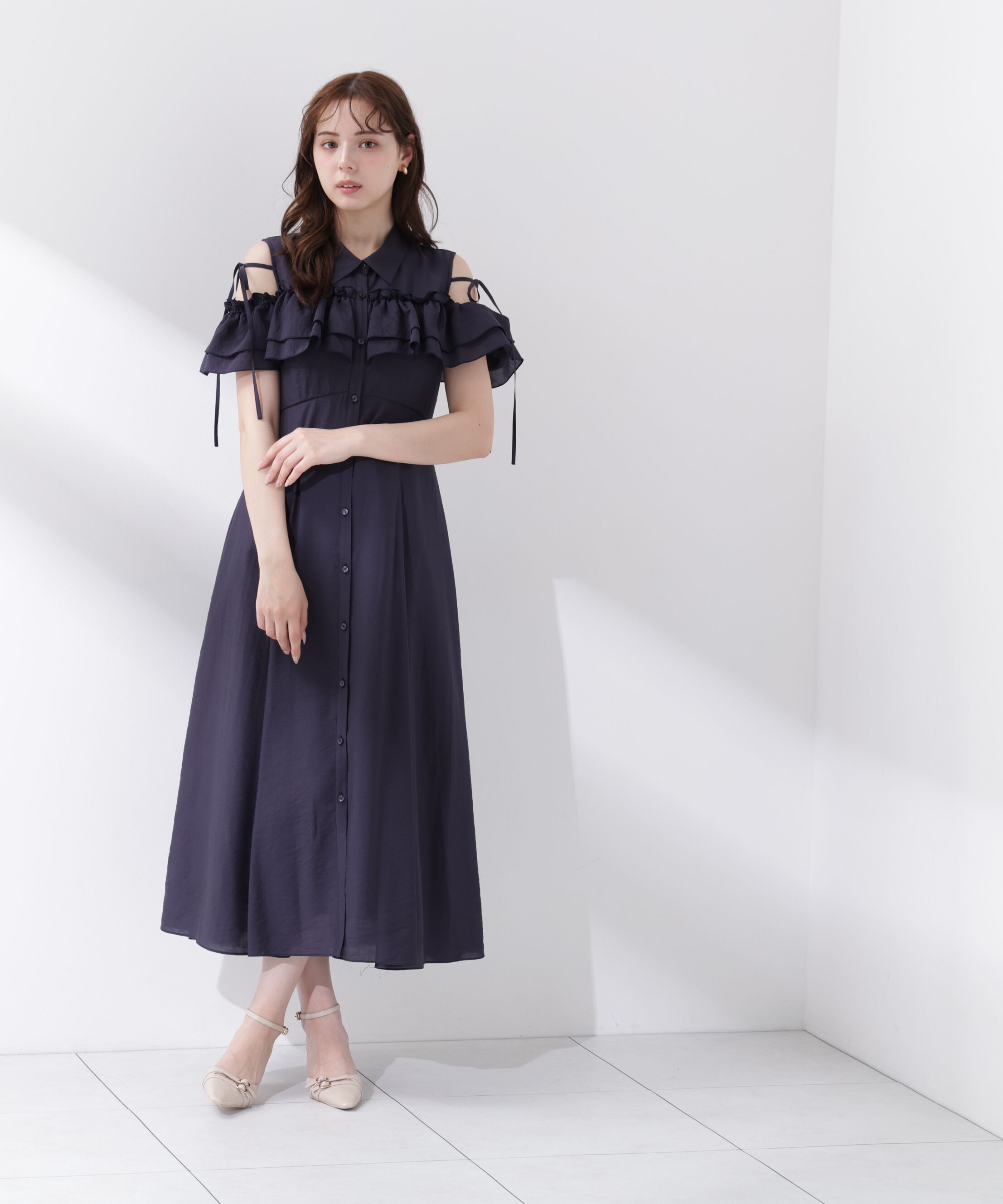 PROPORTION BODY DRESSING「＜EDIT COLOGNE＞フリルシャツワンピース」|ワンピース|