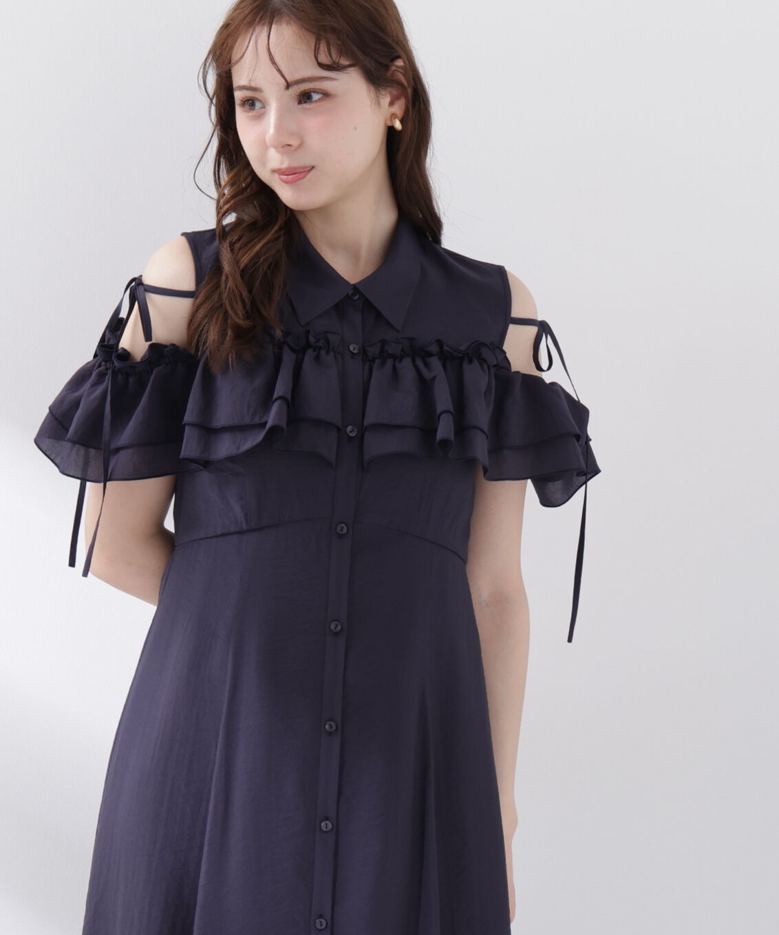PROPORTION BODY DRESSING「＜EDIT COLOGNE＞フリルシャツワンピース」|ワンピース|