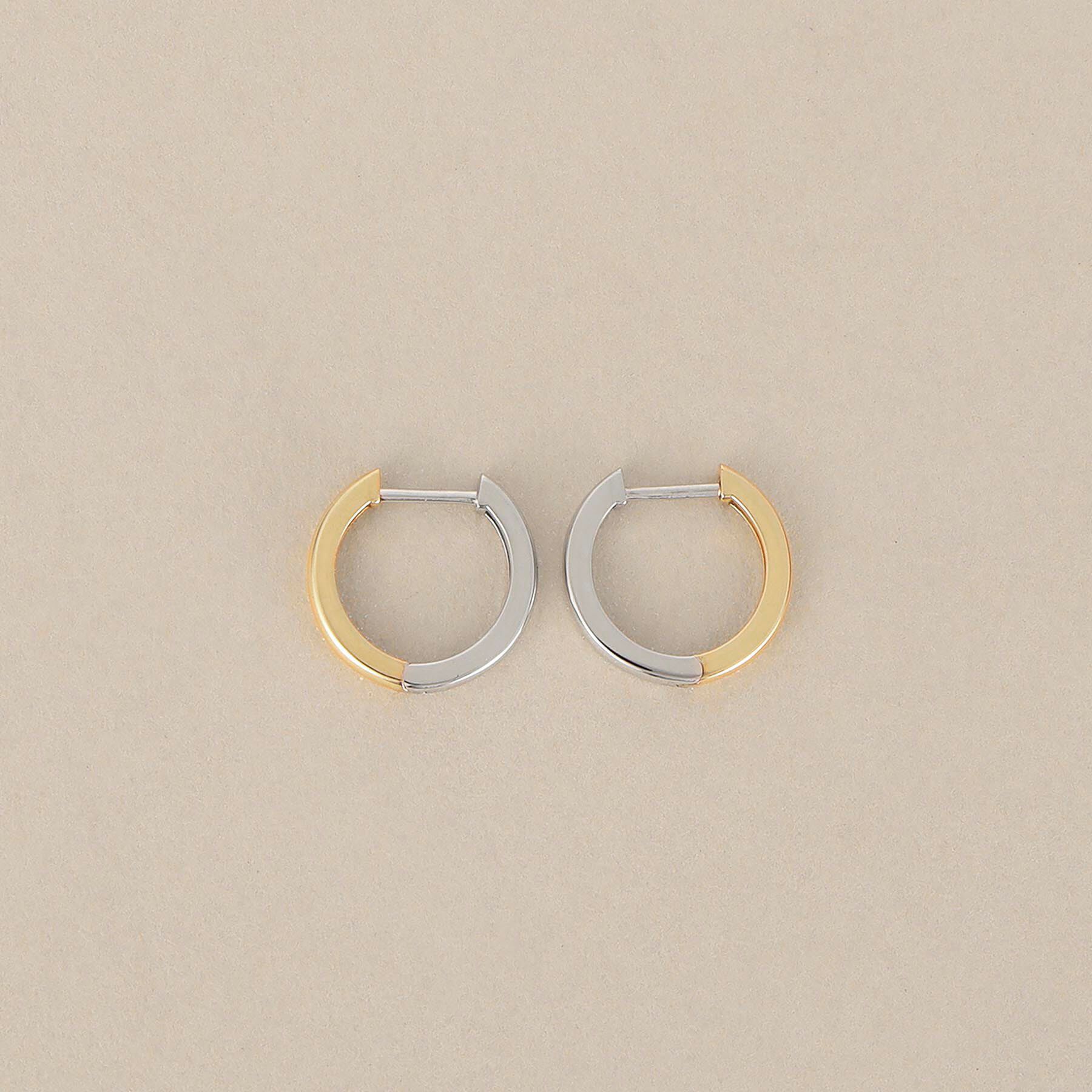 COCOSHNIK「K10平甲 中折れピアス（YG&times;WG）」|ピアス|