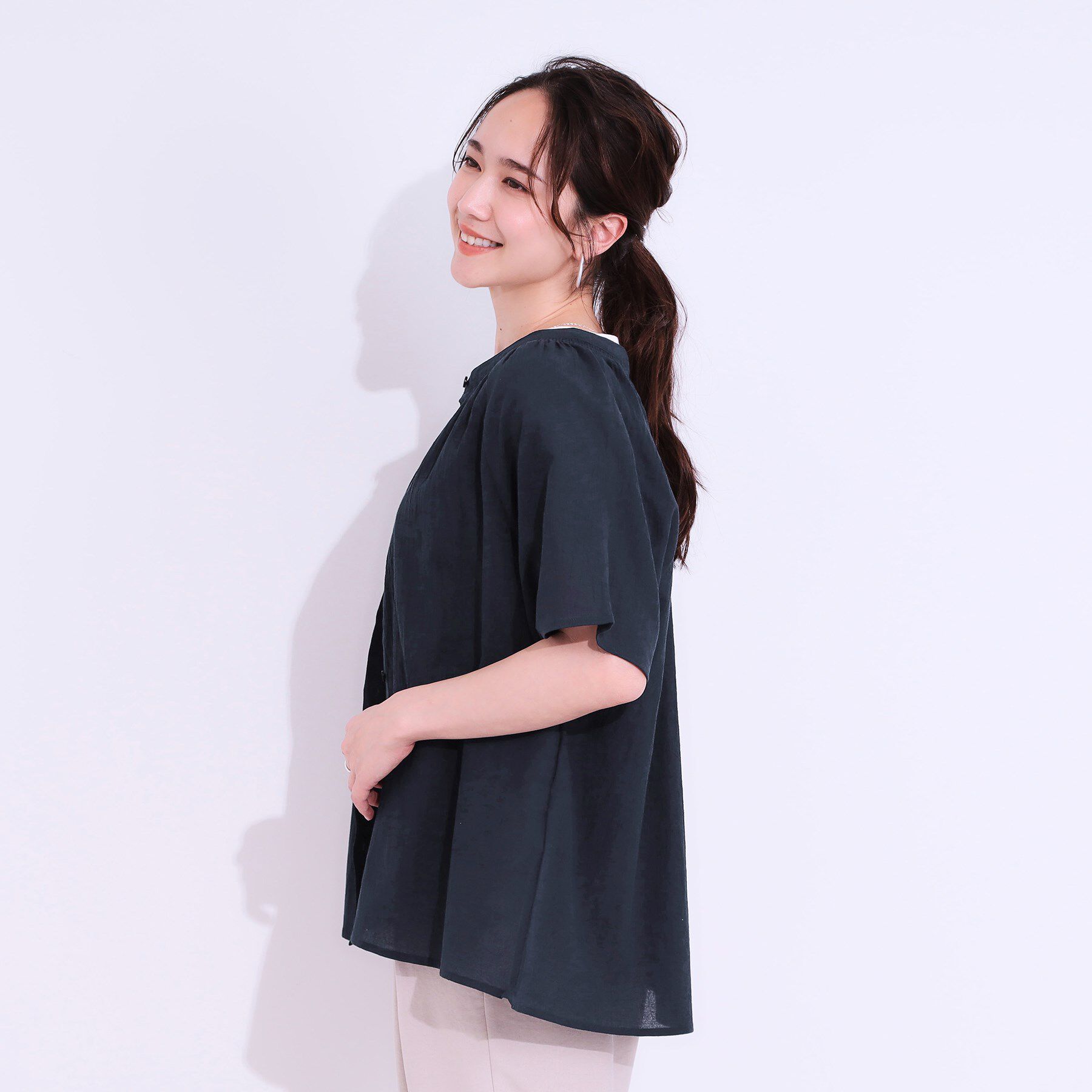 SHOO･LA･RUE「体型カバーも叶う 大人上品なコットンボイルブラウス」|シャツ・ブラウス|