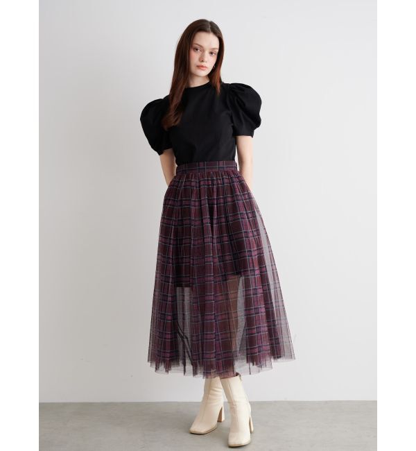 CALNAMUR「TULLE SKIRT SET MINI OP/チュールスカートセットミニワンピース」|ワンピース|