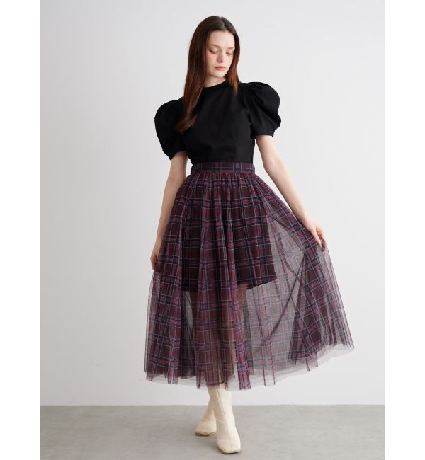 CALNAMUR「TULLE SKIRT SET MINI OP/チュールスカートセットミニワンピース」|ワンピース|