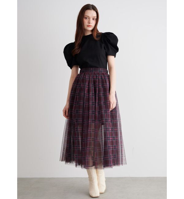 CALNAMUR「TULLE SKIRT SET MINI OP/チュールスカートセットミニワンピース」|ワンピース|