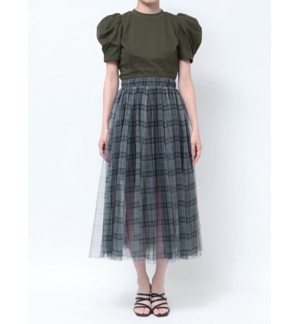 CALNAMUR「TULLE SKIRT SET MINI OP/チュールスカートセットミニワンピース」|ワンピース|