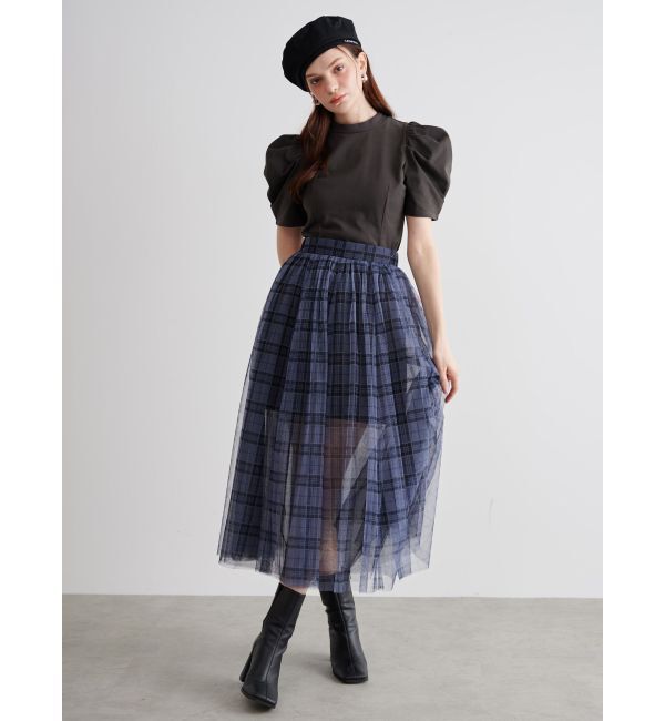 CALNAMUR「TULLE SKIRT SET MINI OP/チュールスカートセットミニワンピース」|ワンピース|