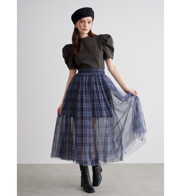 CALNAMUR「TULLE SKIRT SET MINI OP/チュールスカートセットミニワンピース」|ワンピース|