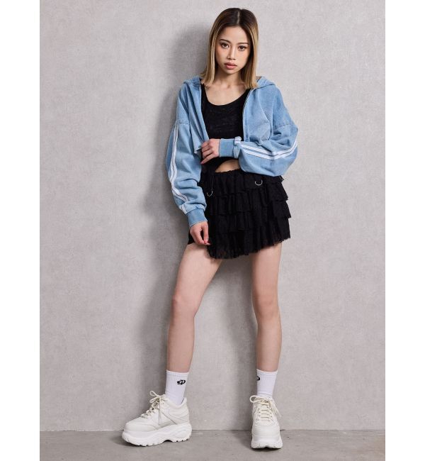 GYDA「Mix material コルセットデザイントップス」|Tシャツ・カットソー|