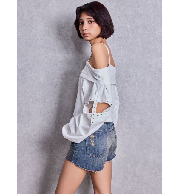 GYDA「GEMYNTARオフショルトップス」|Tシャツ・カットソー|