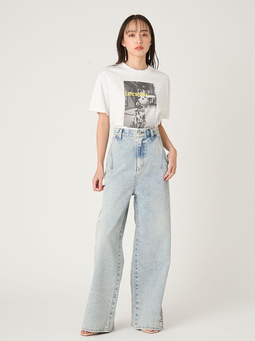 FRAY I.D「オーバーサイズフォトプリントTシャツ」|Tシャツ・カットソー|
