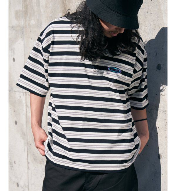 VENCE share style「STARTER BLACK LABEL スターターブラックレーベル ボーダー刺繍Tシャツ」|Tシャツ・カットソー|
