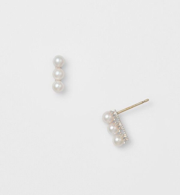 agete「シルバー/K10アコヤパールピアス」|ピアス|