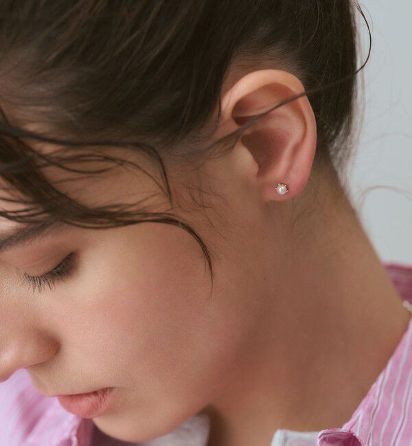 agete「K10アコヤパールピアス」|ピアス|