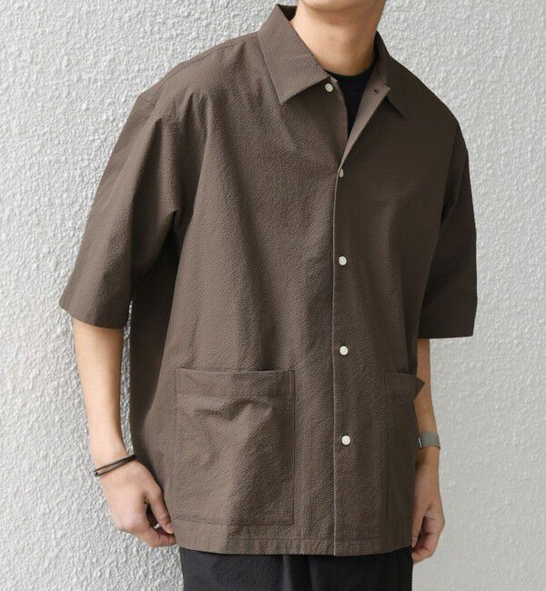 SHIPS any「SHIPS any:〈撥水/ストレッチ〉SOLOTEX(R) シアサッカー キャンプポケット シャツ」|シャツ・ブラウス|