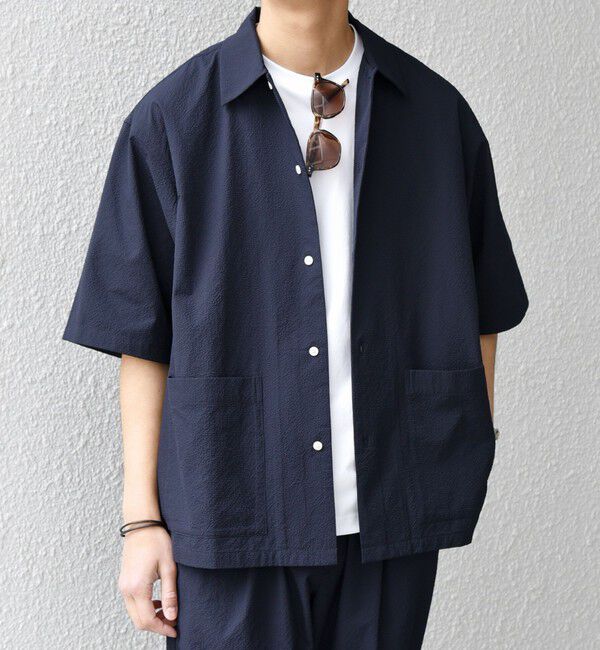SHIPS any「SHIPS any:〈撥水/ストレッチ〉SOLOTEX(R) シアサッカー キャンプポケット シャツ」|シャツ・ブラウス|
