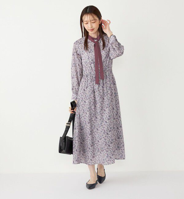 SHIPS Colors 「SHIPS Colors:〈手洗い可能〉MULHOUSE ボウタイ ワンピース◇」|ワンピース|パープル