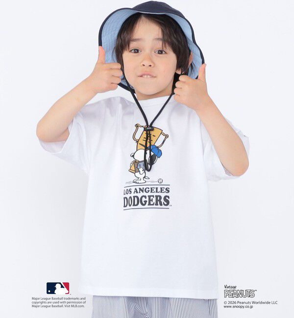 SHIPS KIDS「SHIPS KIDS:100～125cm / PEANUTS&times;MLB プリント Tシャツ」|Tシャツ・カットソー|