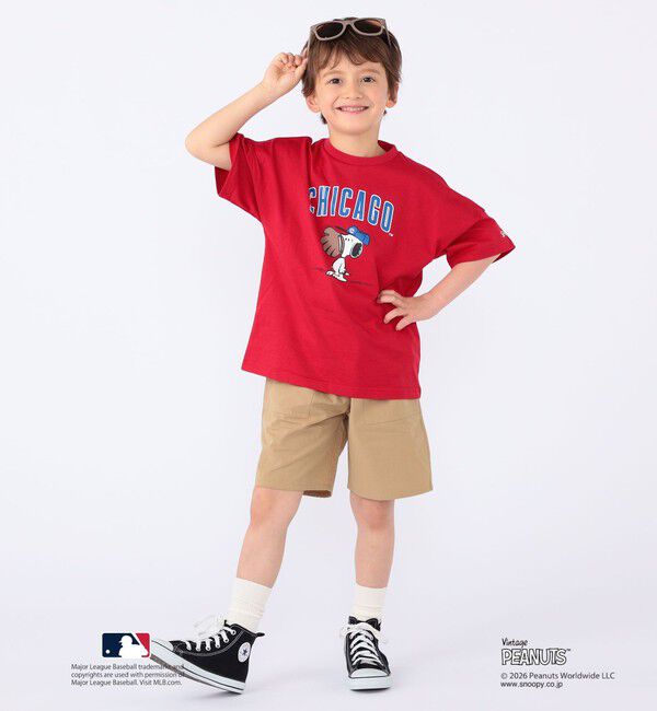 SHIPS KIDS「SHIPS KIDS:100～125cm / PEANUTS&times;MLB プリント Tシャツ」|Tシャツ・カットソー|