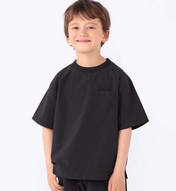 SHIPS KIDS「【SHIPS KIDS別注】ARCH&LINE:100～130cm / 〈家族おそろい〉SOLOTEX (R) Tシャツ」|Tシャツ・カットソー|ブラック