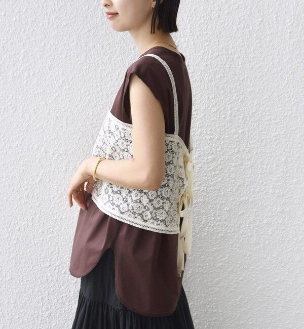 SHIPS for women「〈接触冷感/UVカット〉ガゼット デザイン 裾 ラウンド TEE」|Tシャツ・カットソー|